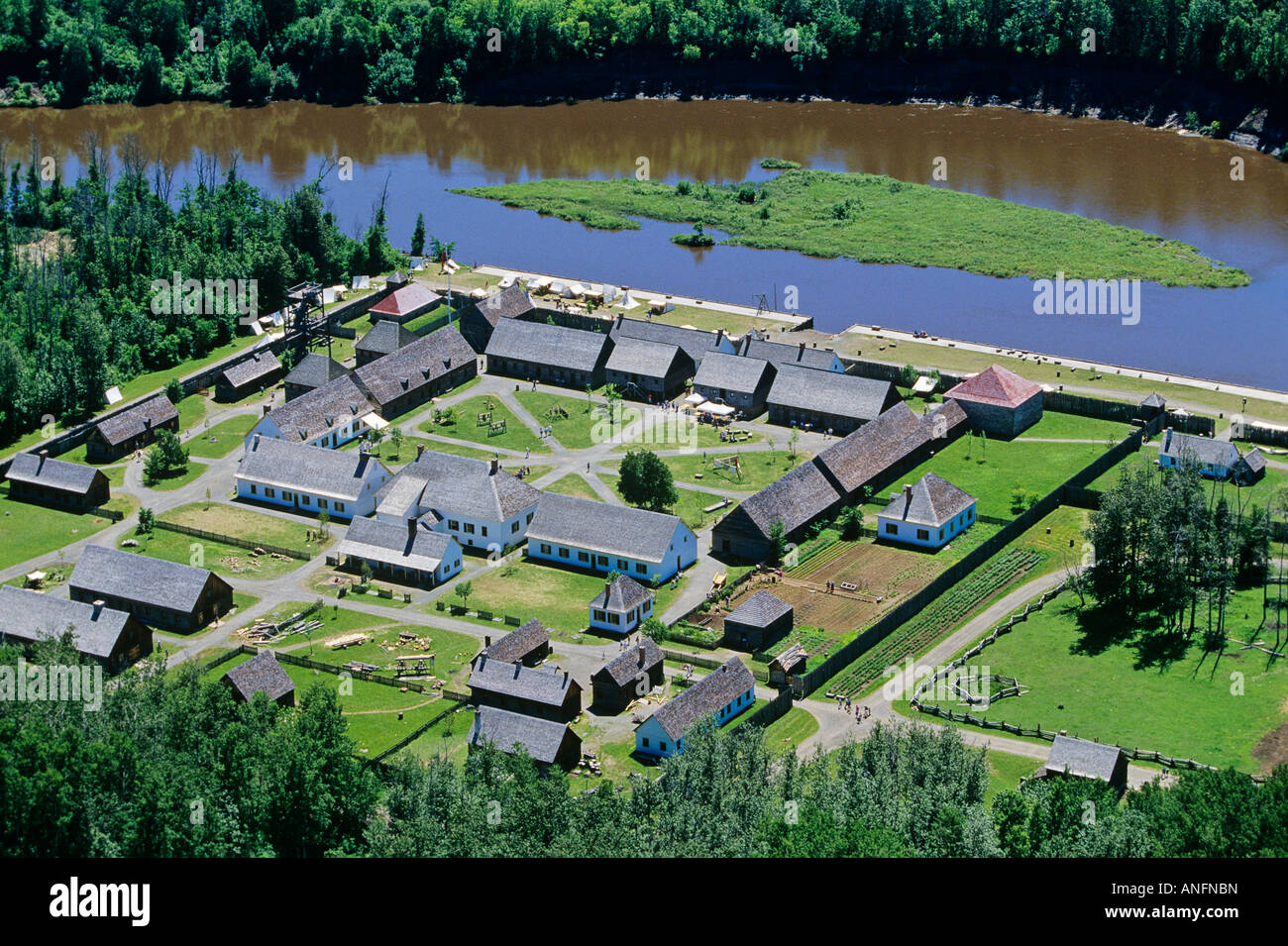 Aerial, Old Fort William Provincial Park, Thunder Bay, Ontario Stock