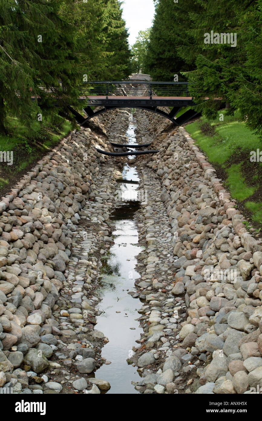 Flood Defence Drainage Ditch man made river and rainwater channel Stock
