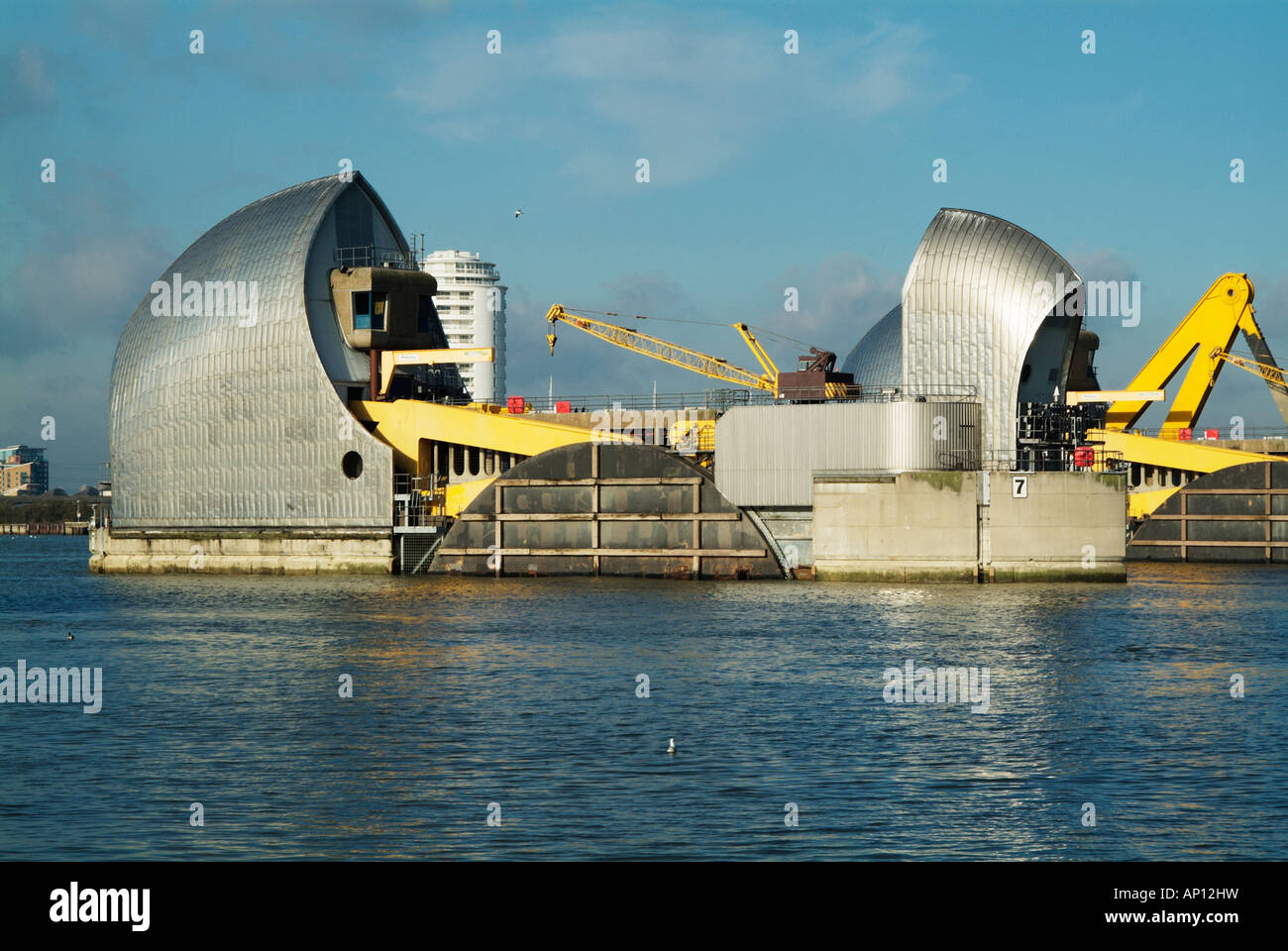 Thames Barrier Global Warming | river thames barrier flood defence woolwich london england Thames Barrier Global Warming | river thames barrier flood defence woolwich london england