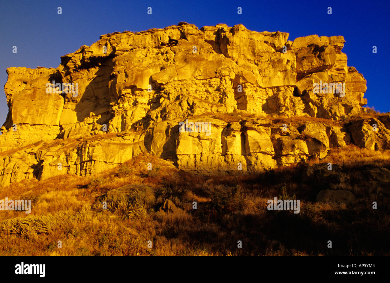Pompey's Pillar National Monument in Montana Stock Photo, Royalty Free