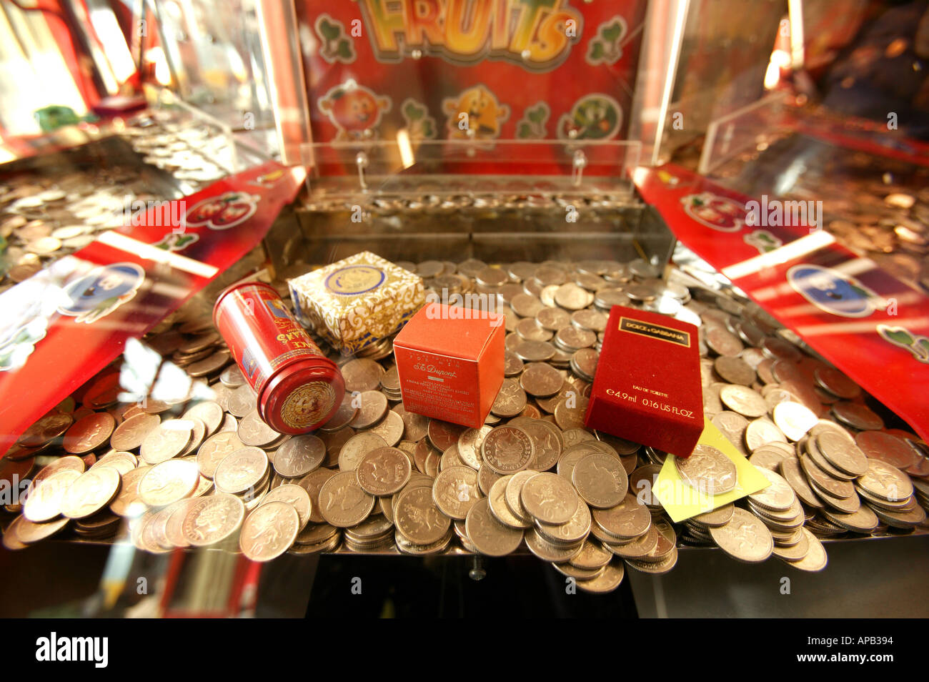 Coin Game in a gambling arcade Stock Photo, Royalty Free ...