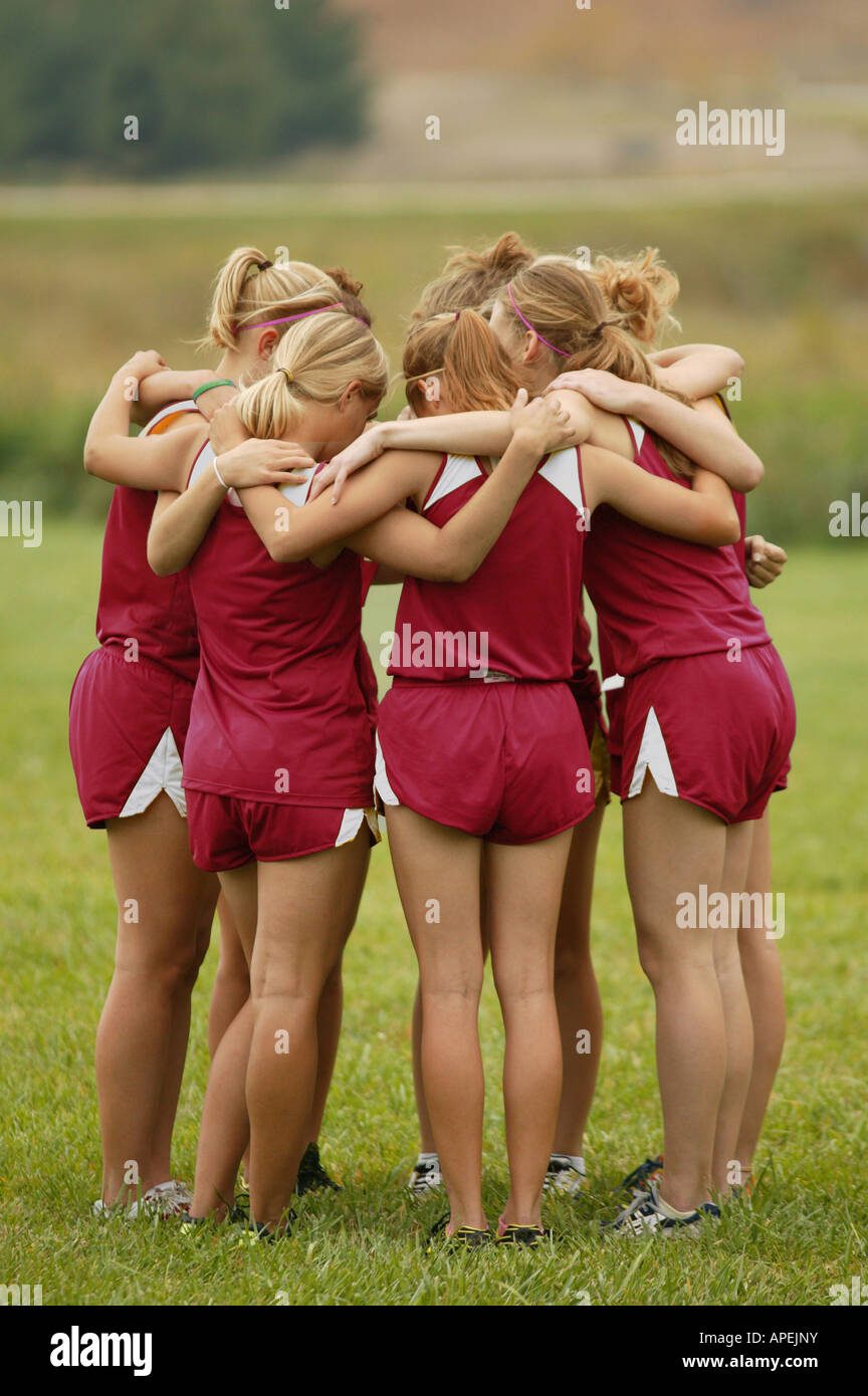 teamwork, girls in huddle Stock Photo 15767846 Alamy