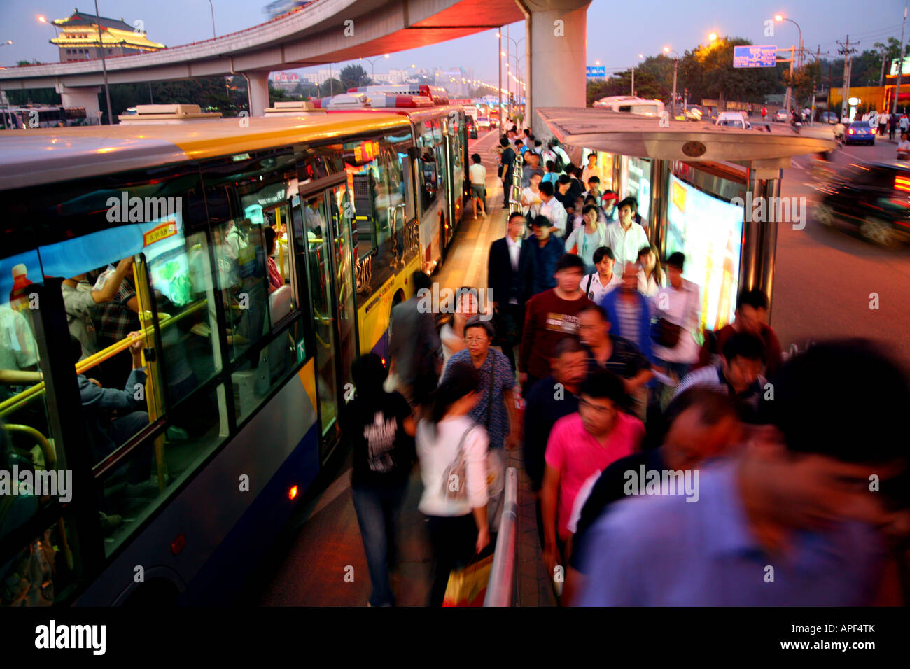Scene at local bus stop in Beijing, China Stock Photo 15772578 Alamy