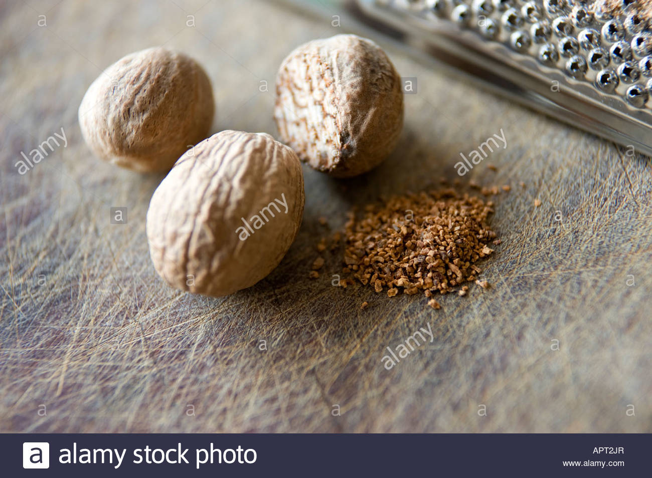 whole and grated nutmeg Stock Photo, Royalty Free Image 15856510 Alamy