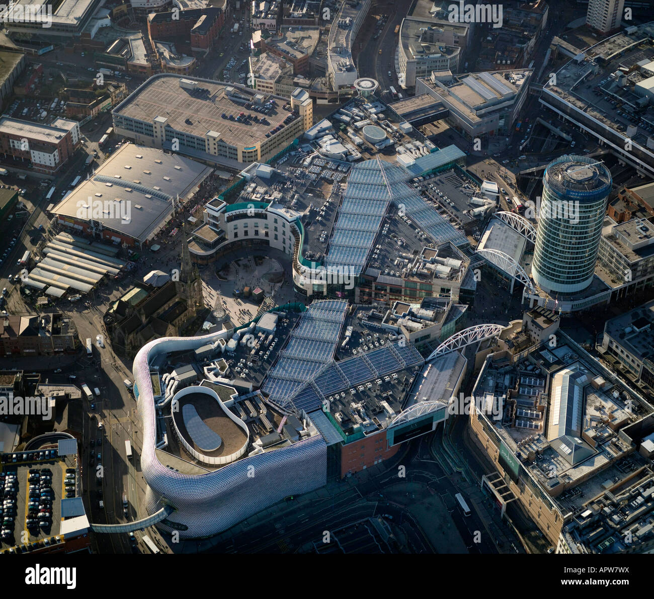 Bull Ring Birmingham, aerial view, England Stock Photo, Royalty Free