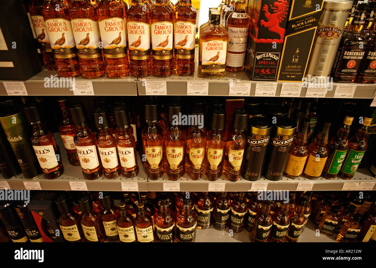 Whiskey on Supermarket shelf Stock Photo, Royalty Free Image 15912432 Alamy