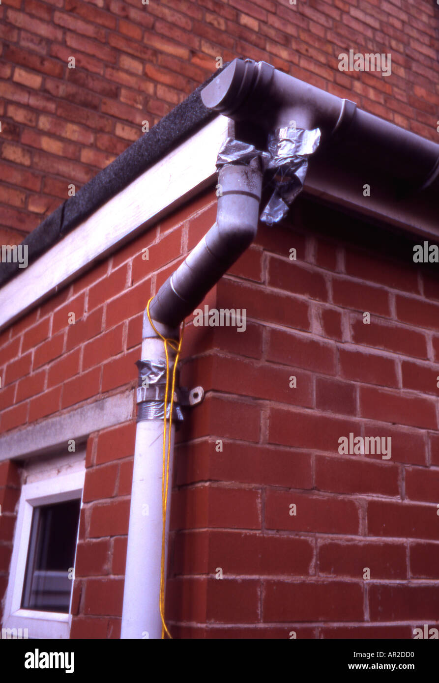 Broken rainwater downpipe on house Stock Photo 1519055 Alamy