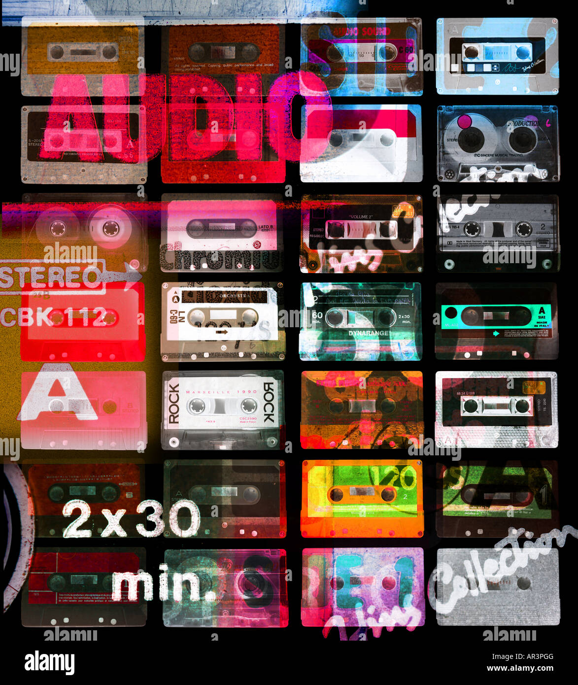 collection of audio cassettes Stock Photo, Royalty Free Image 15929055