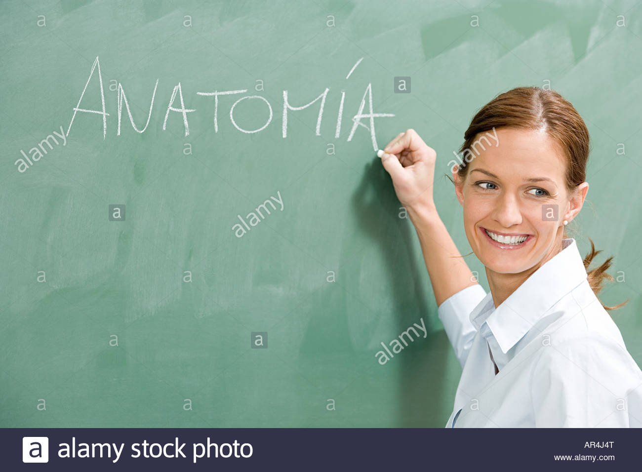 Teacher Writing On Blackboard Stock Photo, Royalty Free Image 15936983