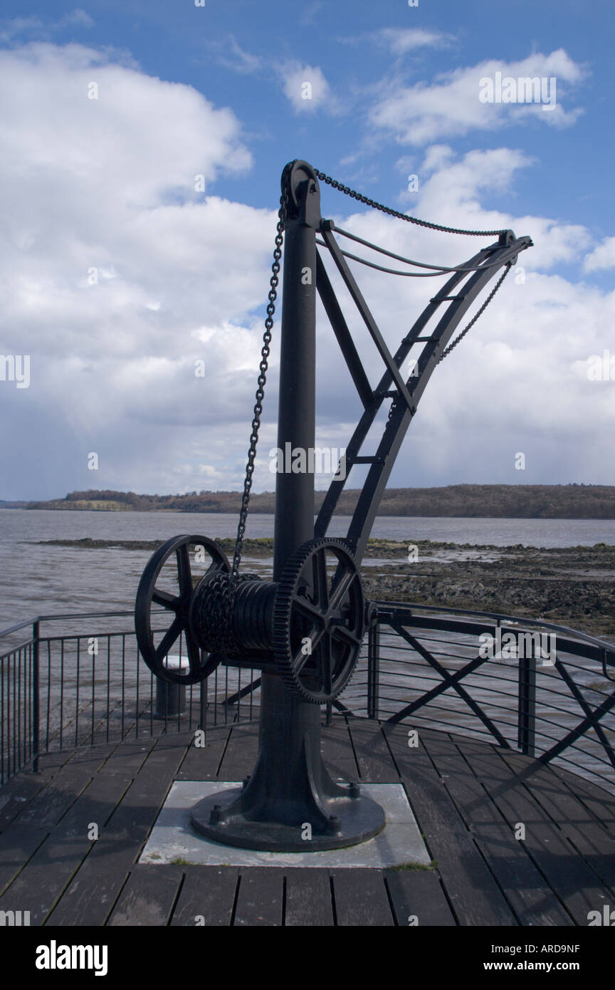 Blackness Castle West Lothian Scotland winch crane for unloading