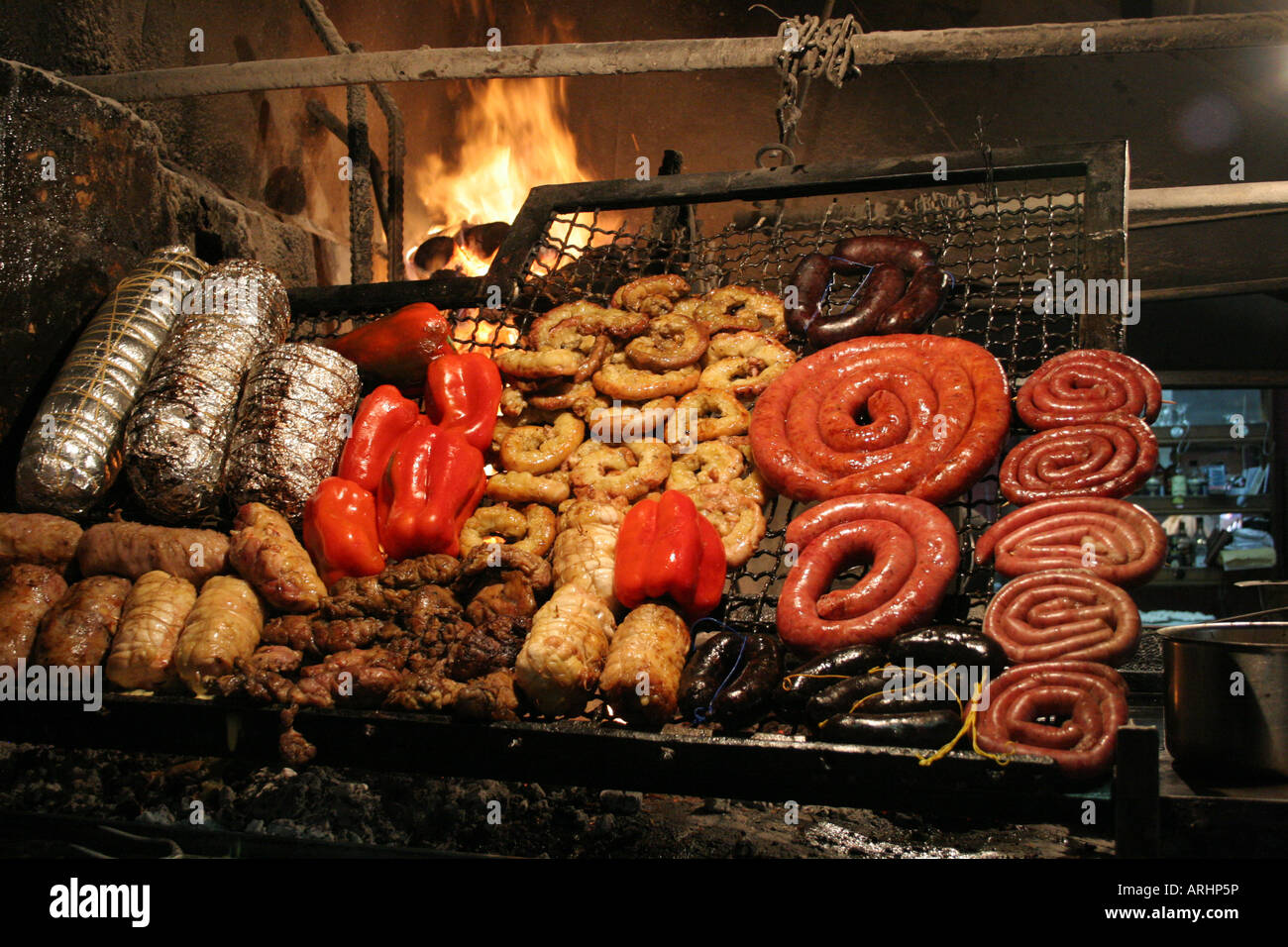 barbeque in meat market montevideo uruguay south america Stock Photo