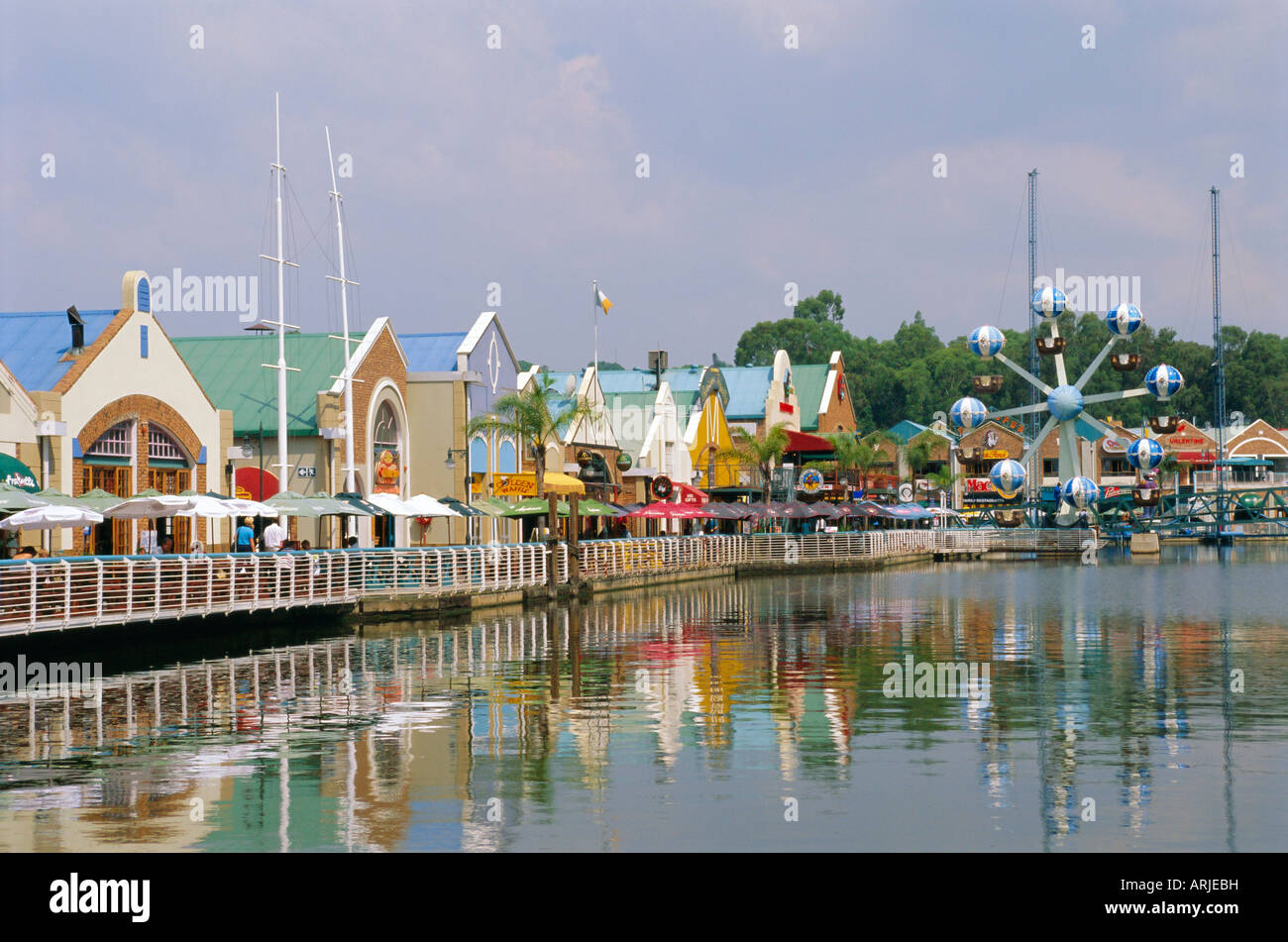 Randburg Waterfront, shops and restaurants, Johannesburg, South Stock