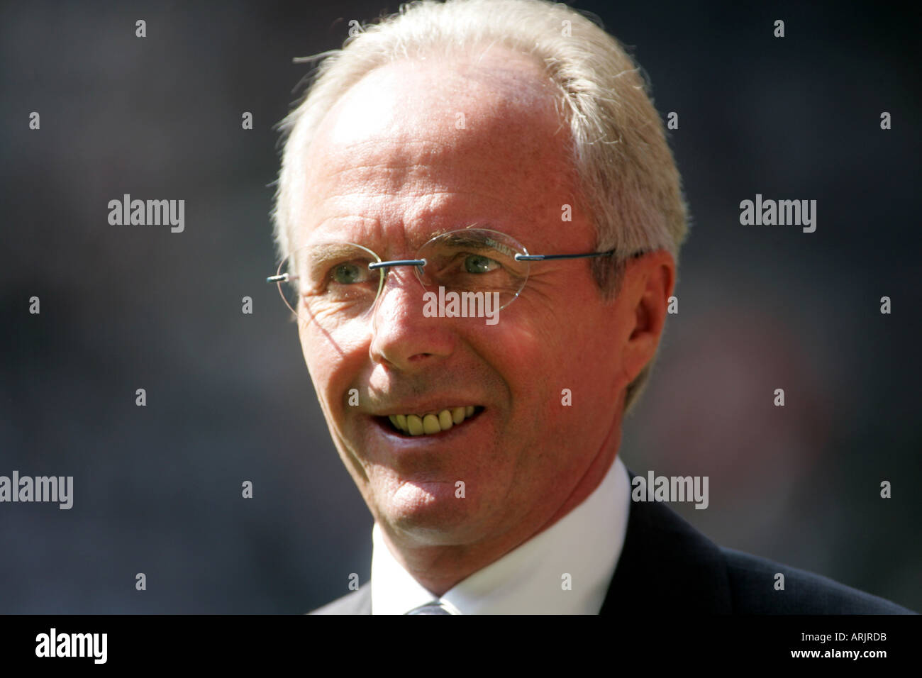 Stock Photo - Sven Goran Erikkson England Manager World Cup Qualifying Wales and England Millennium Stadium Cardiff South Wales - sven-goran-erikkson-england-manager-world-cup-qualifying-wales-and-ARJRDB