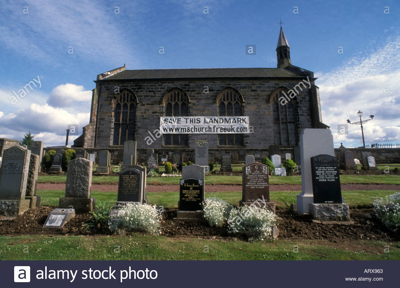Local campaign to save historic church Kirk O Shotts Lanarkshire Stock