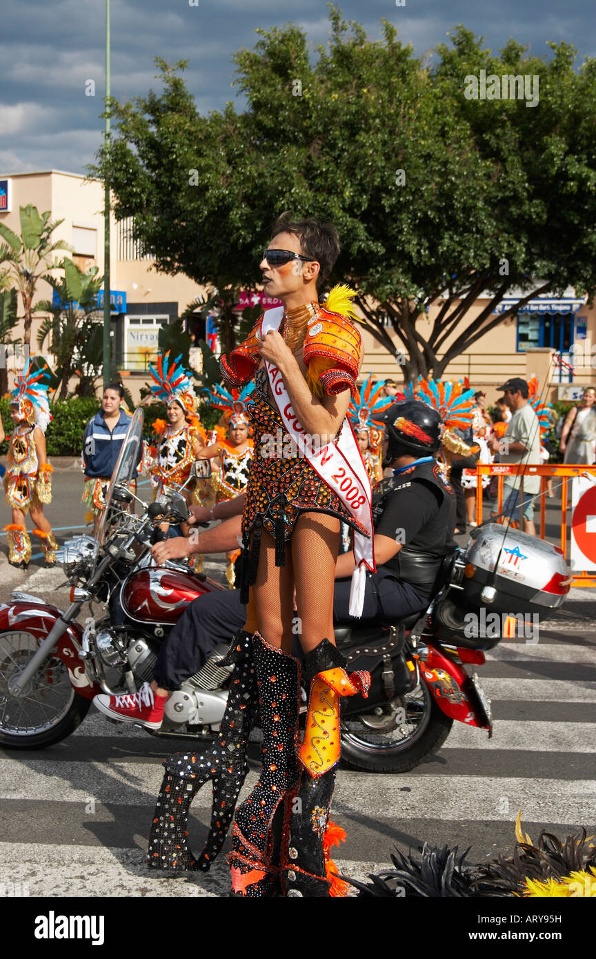 Drag Queen At Carnival On Gran Canaria In The Canary Islands Stock