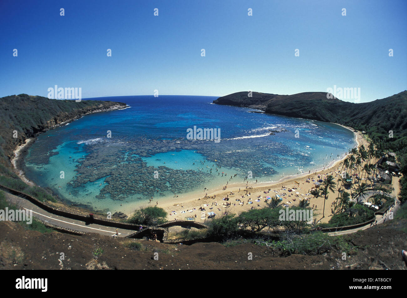 Hanauma Bay Marine Life Sanctuary, Oahu Stock Photo, Royalty Free Image