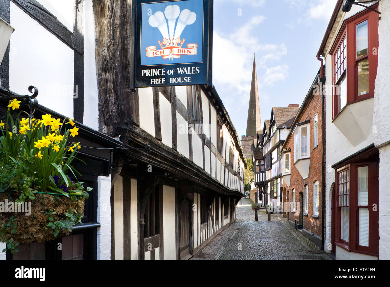 Church Lane, Ledbury, Herefordshire Stock Photo, Royalty Free Image
