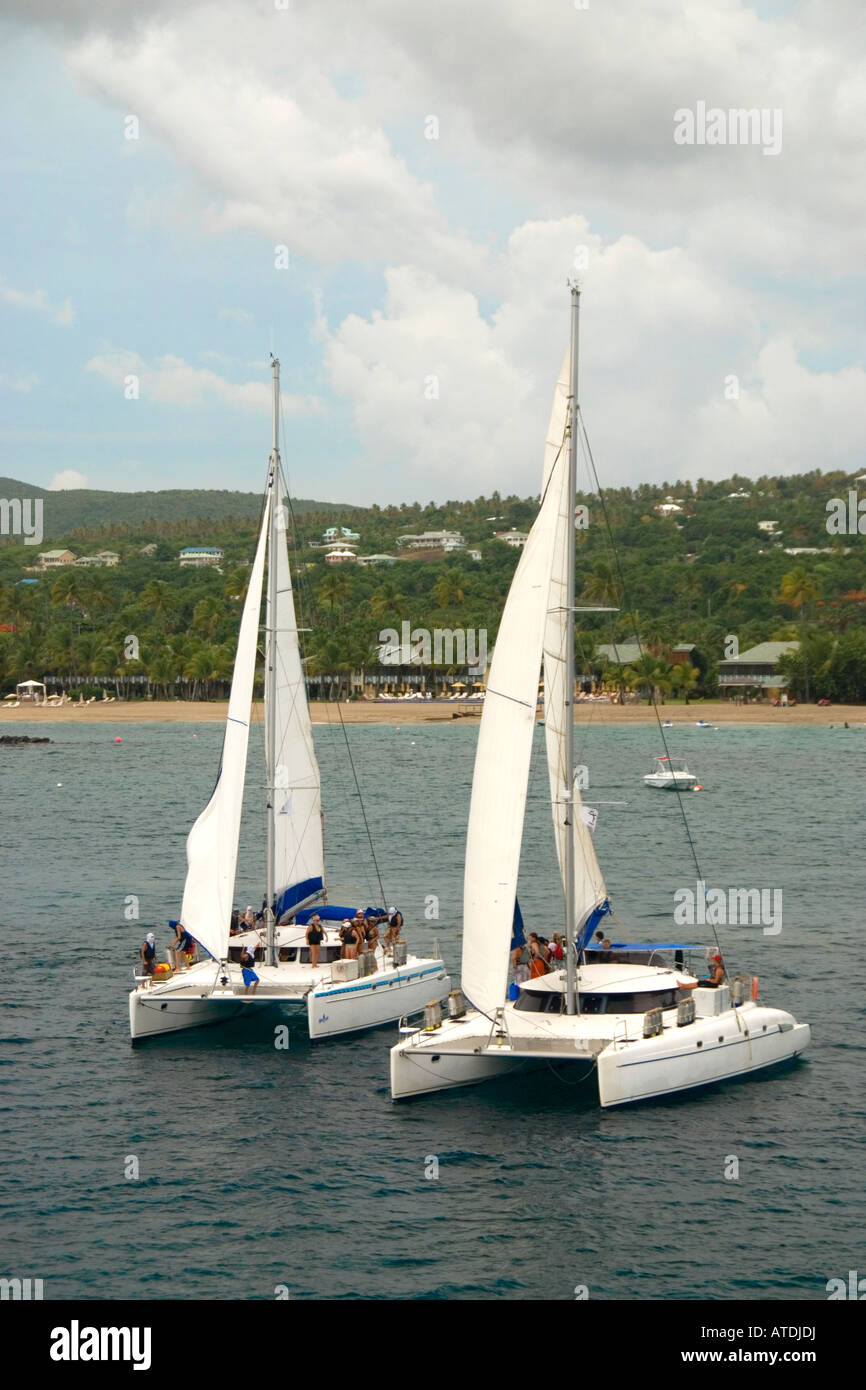 sailing catamaran Caribbean, summer, holiday, vacation, adventure Stock
