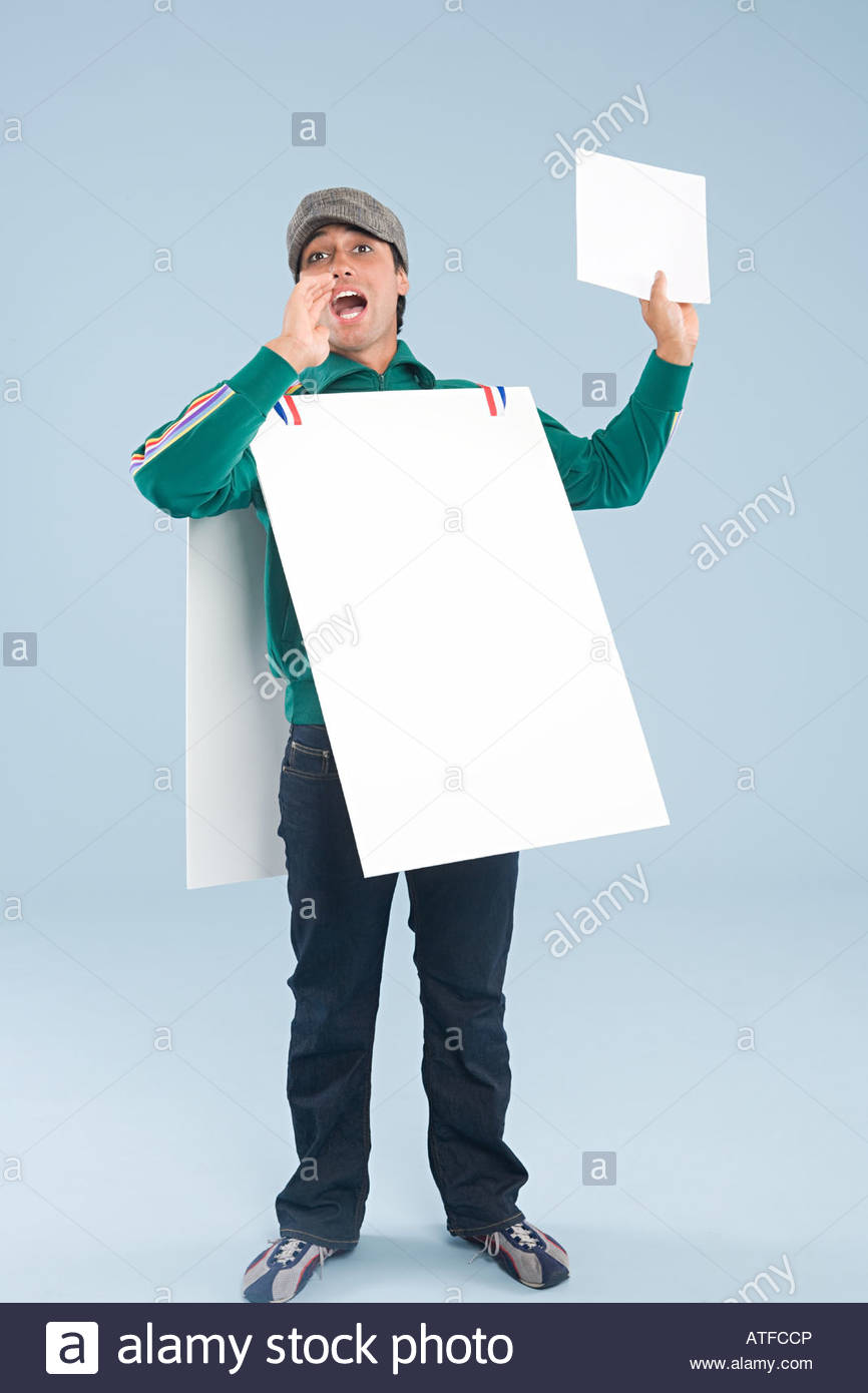 A man wearing a sandwich board Stock Photo, Royalty Free Image 16301973 Alamy