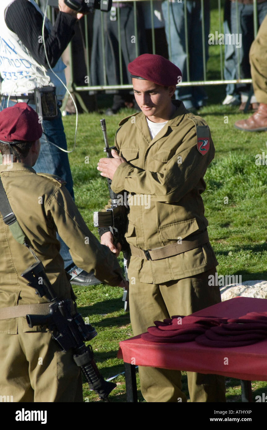 Israel Jerusalem Israeli Paratroopers Ceremony At Ammunition Hill Stock ...