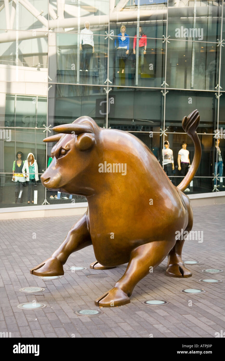 Bronze Bull statue in Birmingham Bullring Centre Stock Photo, Royalty ...