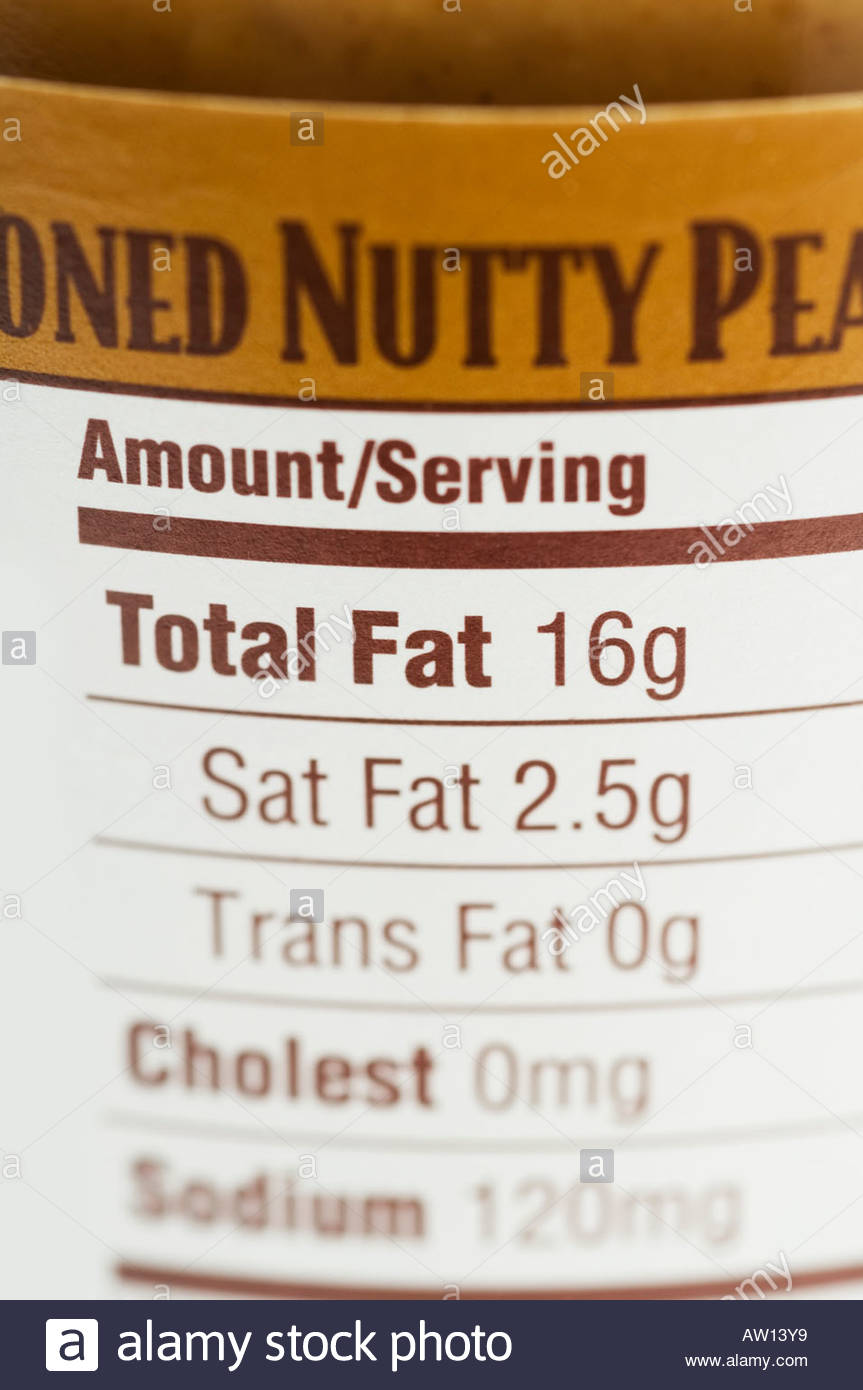 Nutrition Label And Peanut Butter Stock Photos Nutrition Nutrition Label And Peanut Butter Stock Photos Nutrition