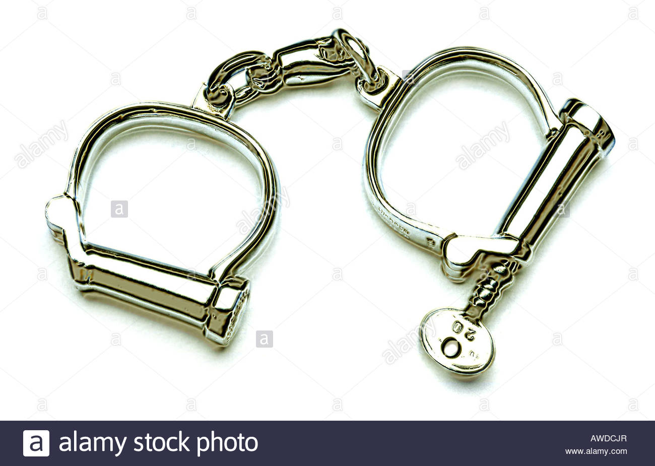 Silver handcuffs Stock Photo, Royalty Free Image 16546654 Alamy