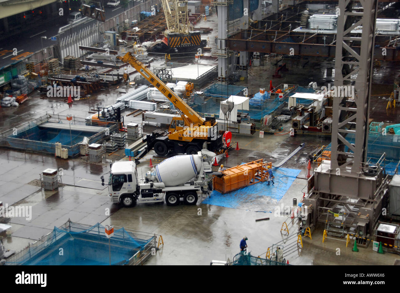 Office construction site, Tokyo, Japan Stock Photo, Royalty Free Image