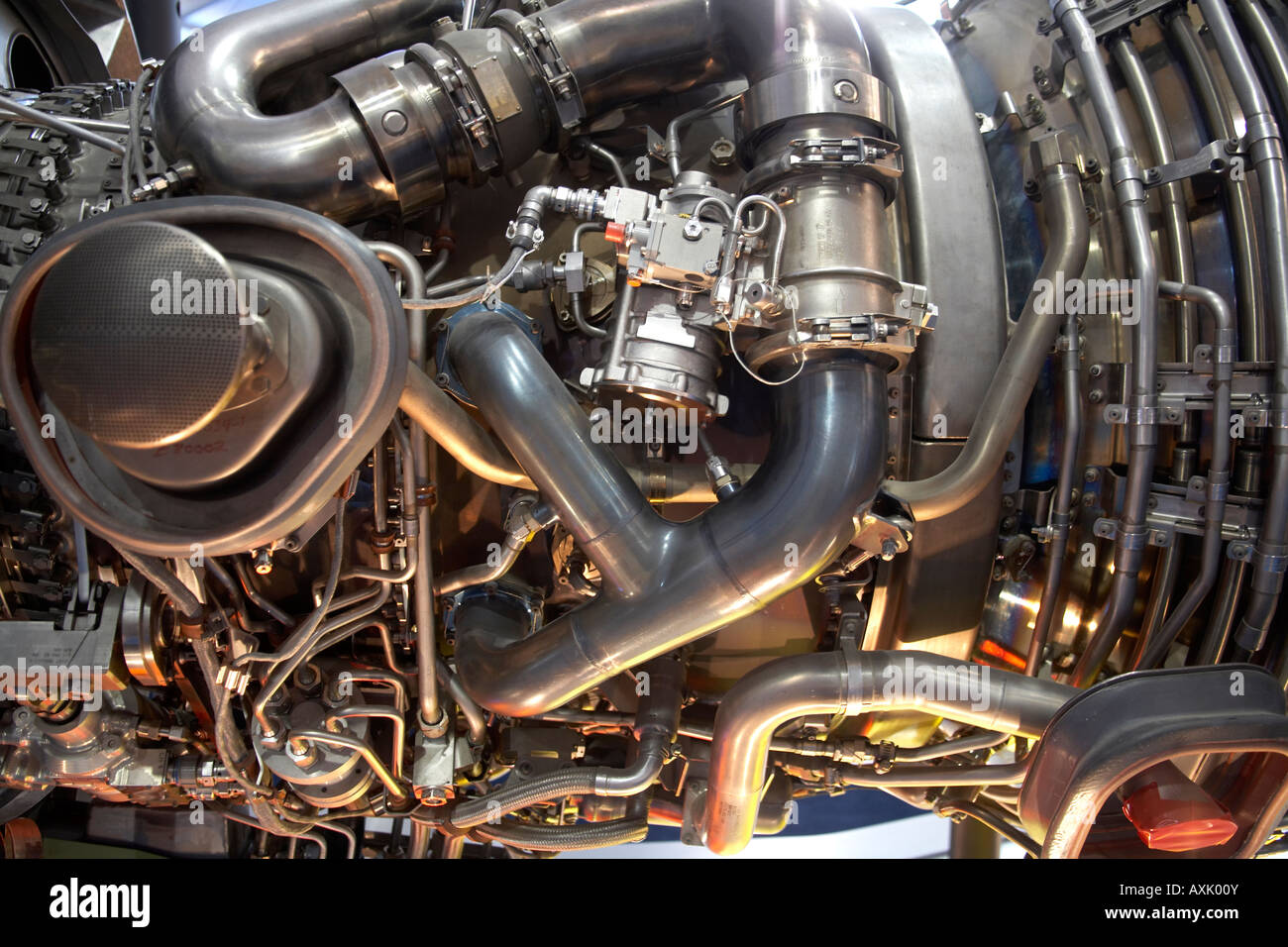 Details of a Pratt and Whitney PW6000 aero engine at Farnborough Stock