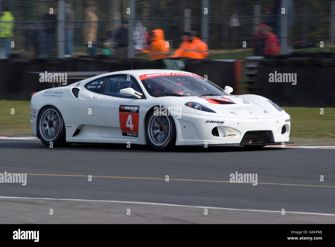 Ferrari Gt Sports Racing Car In British Gt Championship At Oulton