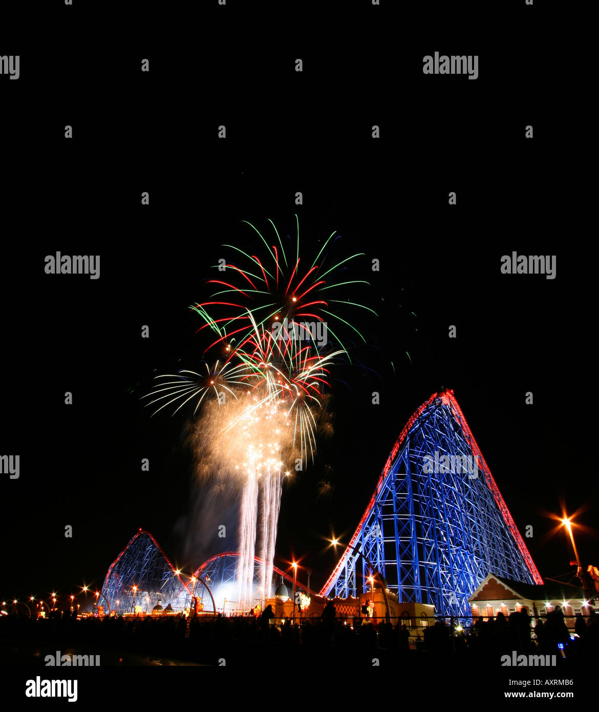 Blackpool Illuminations - Fireworks Stockfoto, Lizenzfreies Bild 