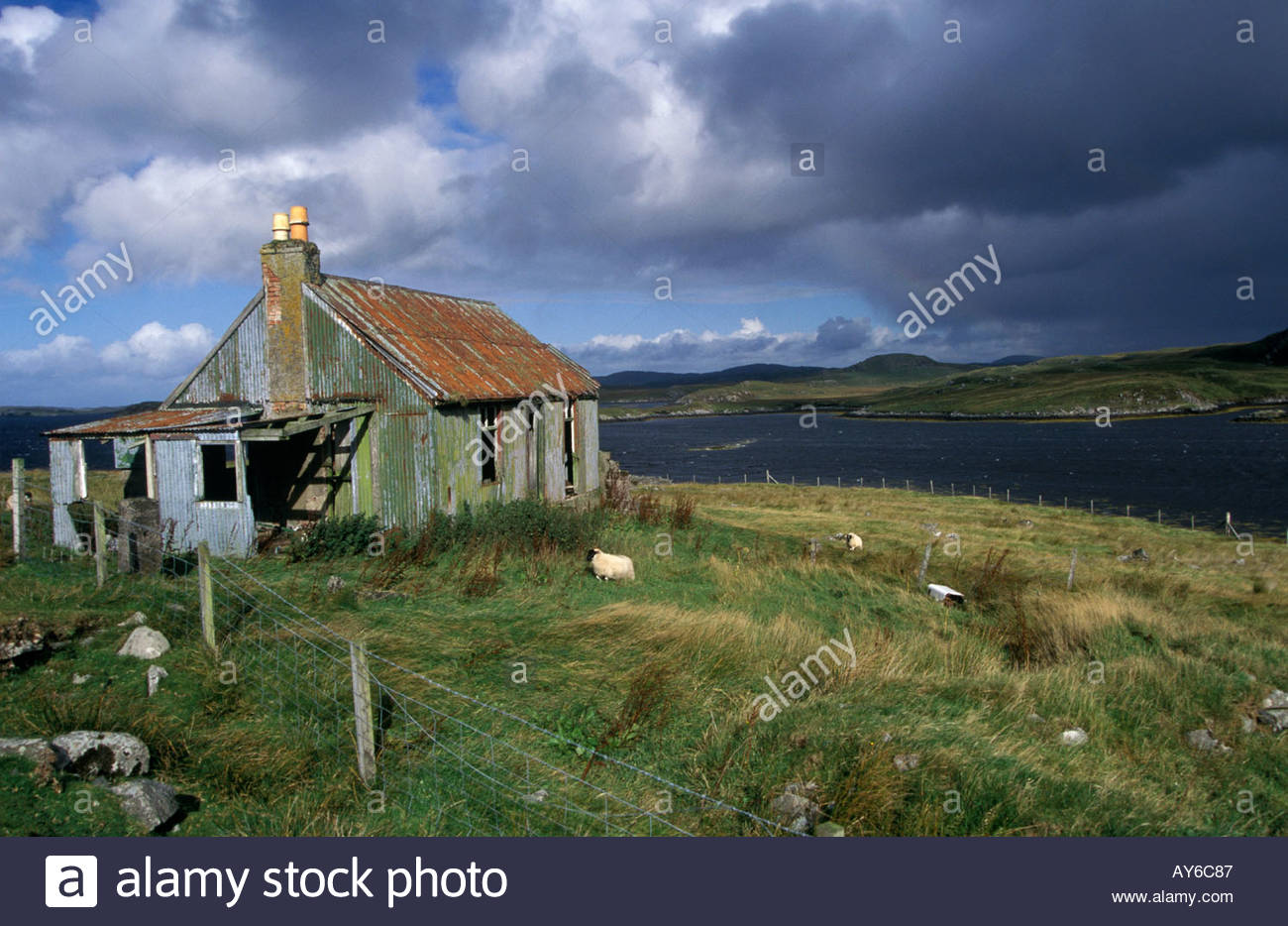 Derelict abandoned cottage Isle of Harris Outer Hebrides Stock Photo