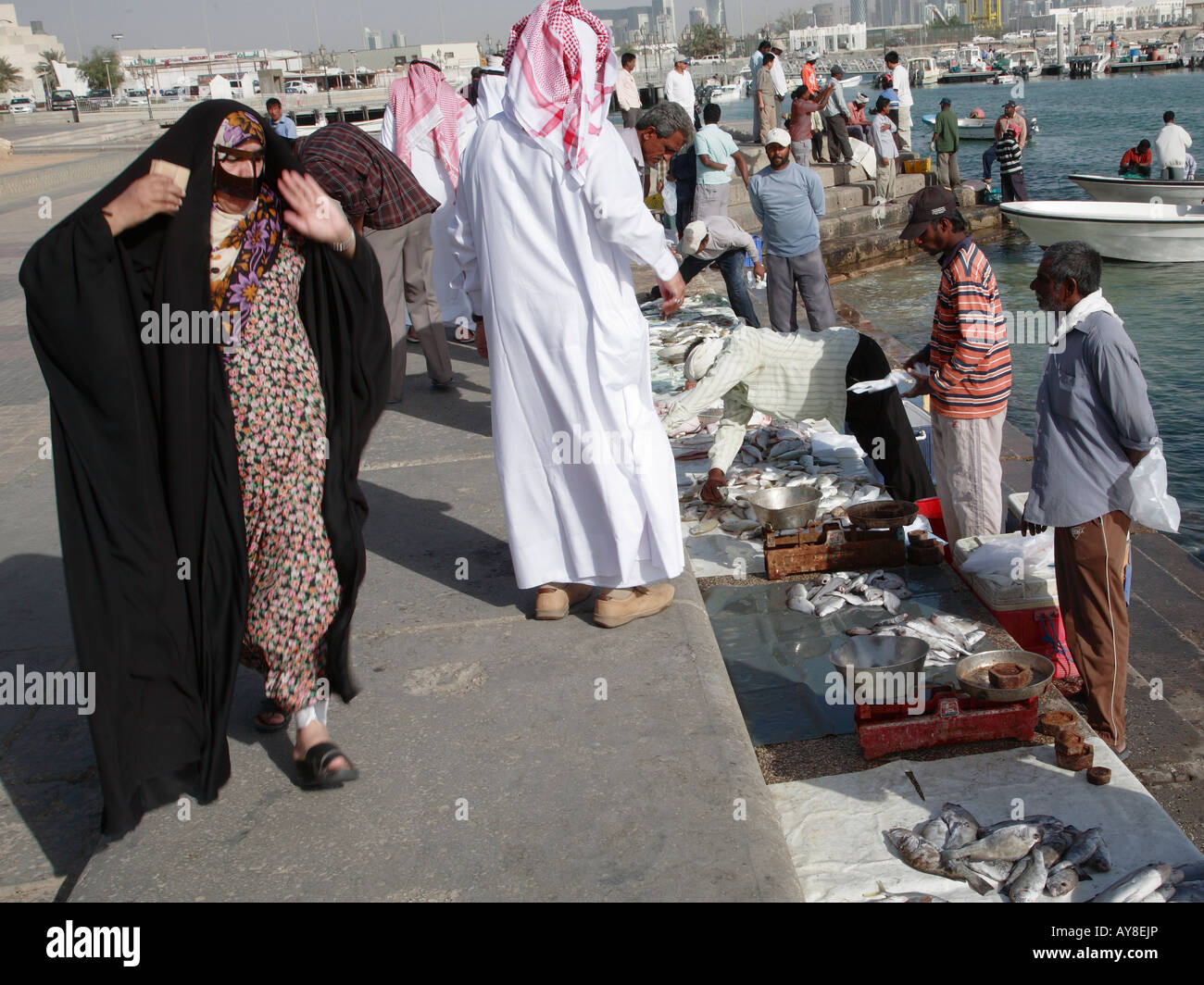 Qatar Doha Fish Market people Stock Photo, Royalty Free Image 17027133