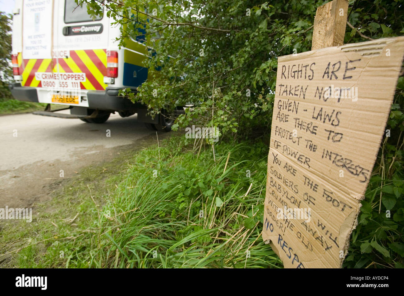 A Police Van Policing The Climate Change Protest At Drax Power Station