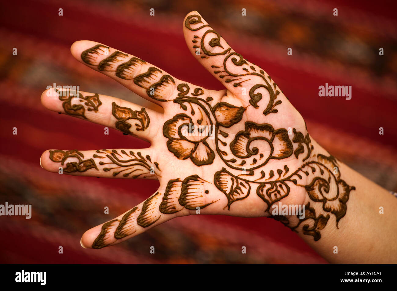 Henna Is Used To Decorate Womans Hands And Feet Model Released