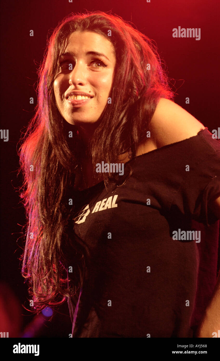 Soul jazz singer Amy Winehouse performing at the Brecon Jazz Festival