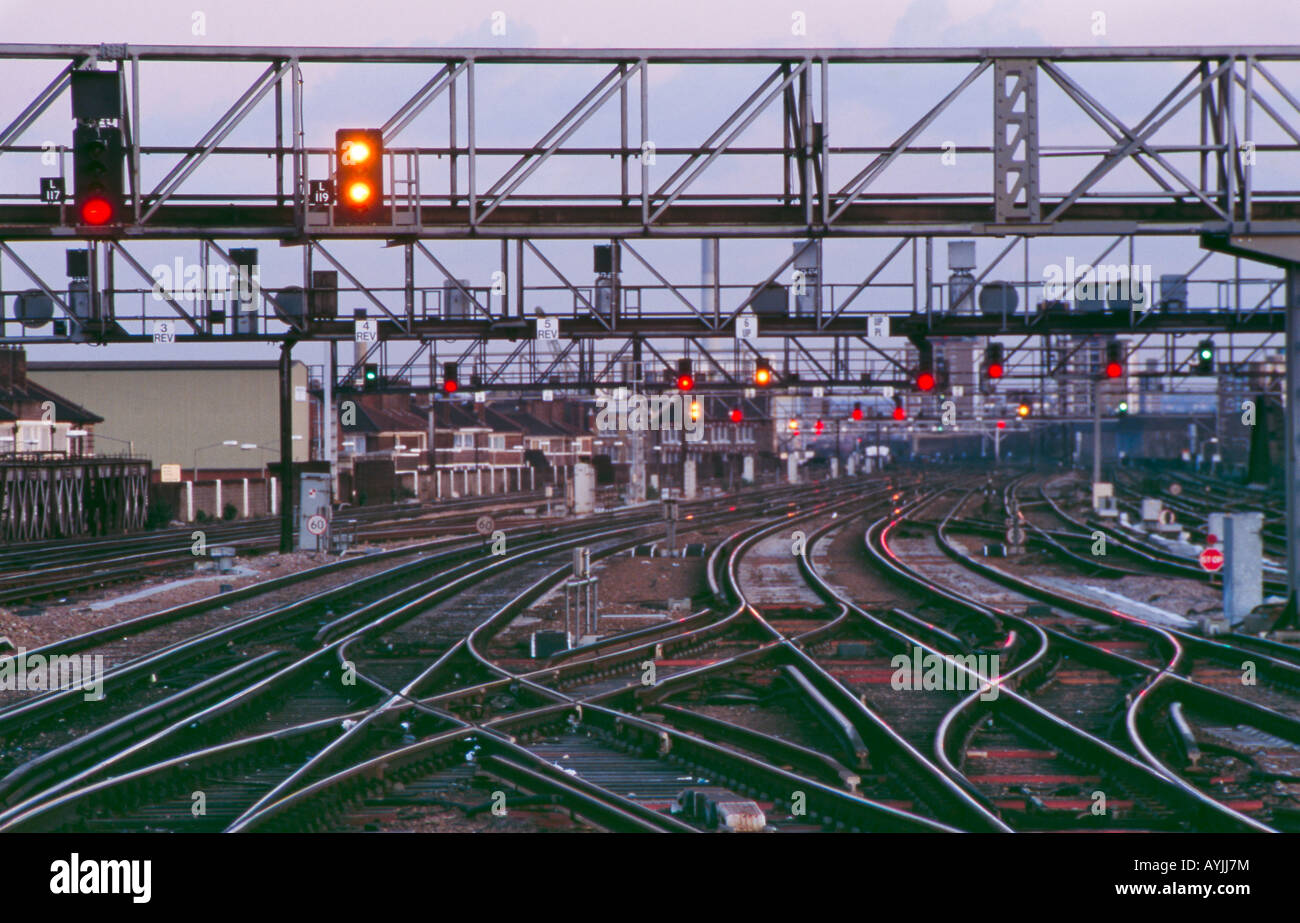 track and signals at london bridge railway station london england Stock