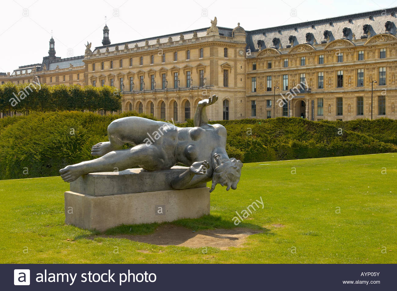 Bronze statue in the Louvre gardens. Paris France Jardin des Stock
