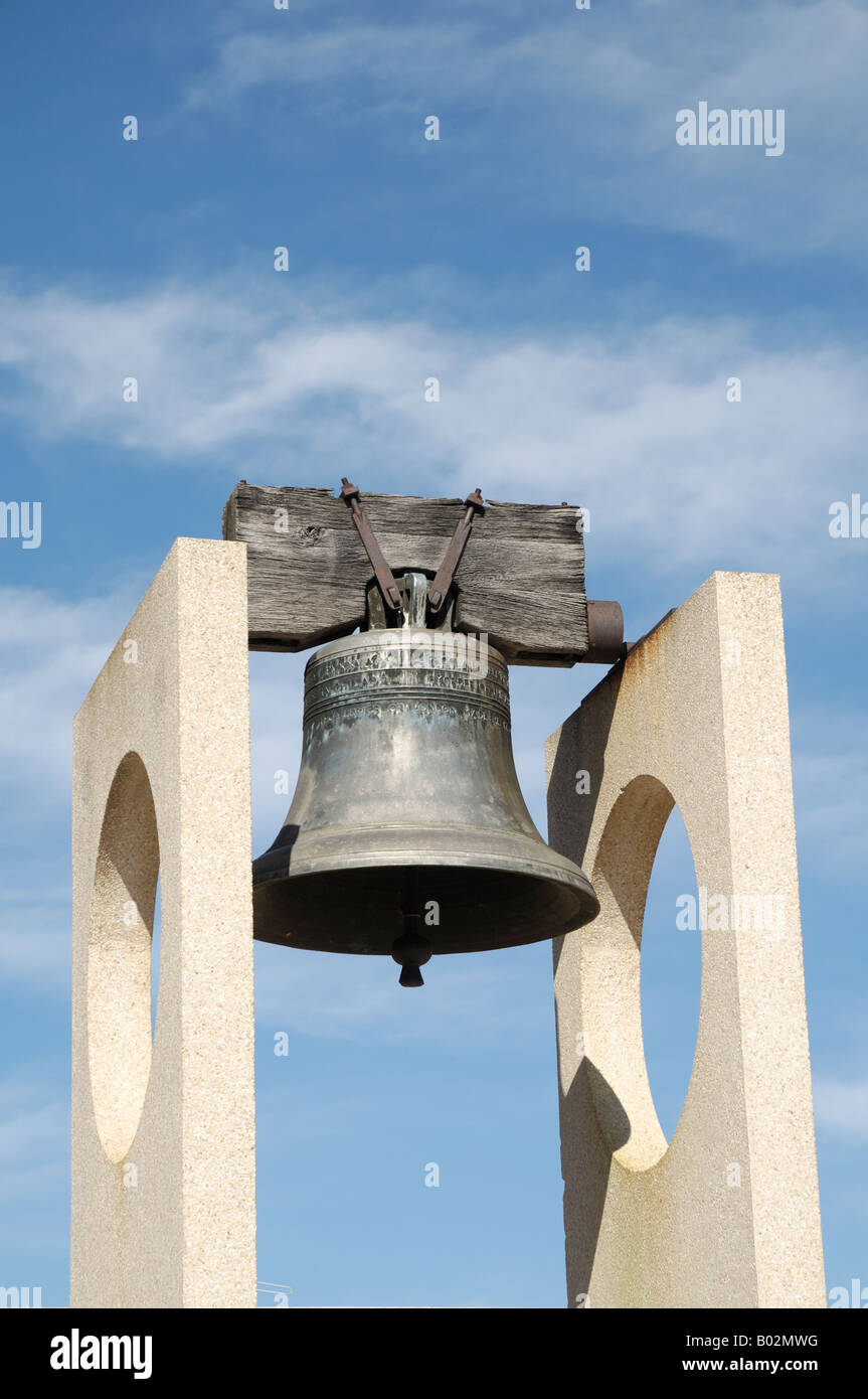 A Large Freedom Or Liberty Bell Replica Stands Ready To Peal Out Its 