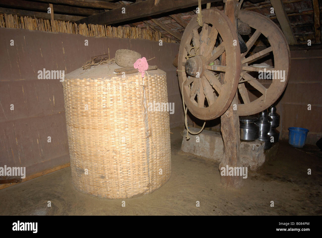 Grain storage in the house. Warli tribe, Thane, Maharashtra, India