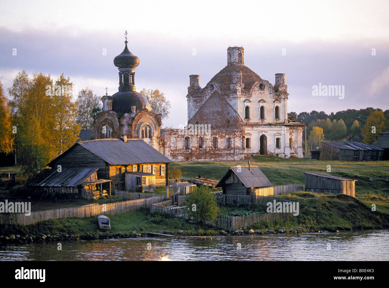 An ancient Russian Orthodox church in a small village along the Volga