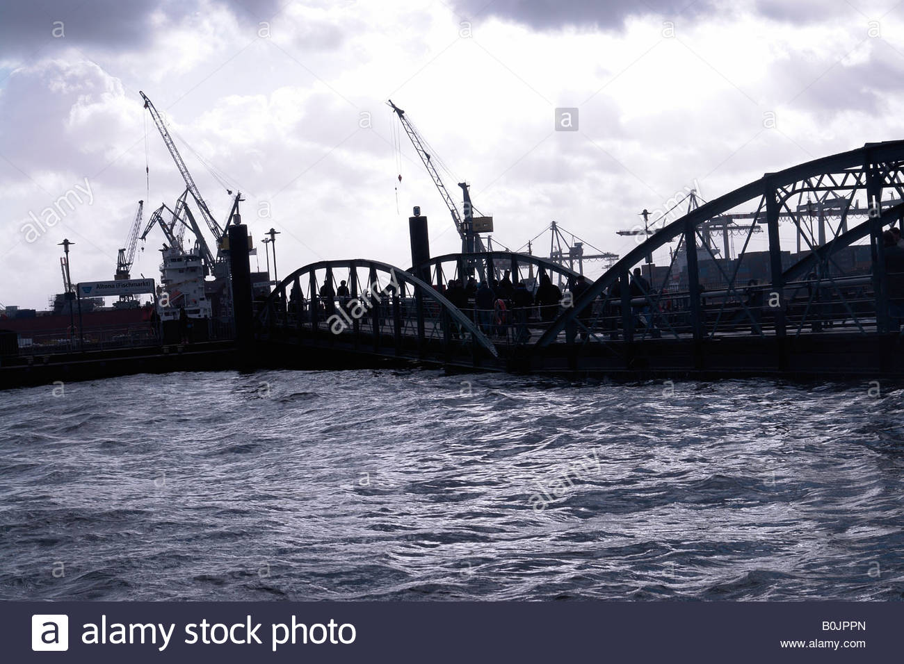 A storm tide in Hamburg, normally there is space between the water