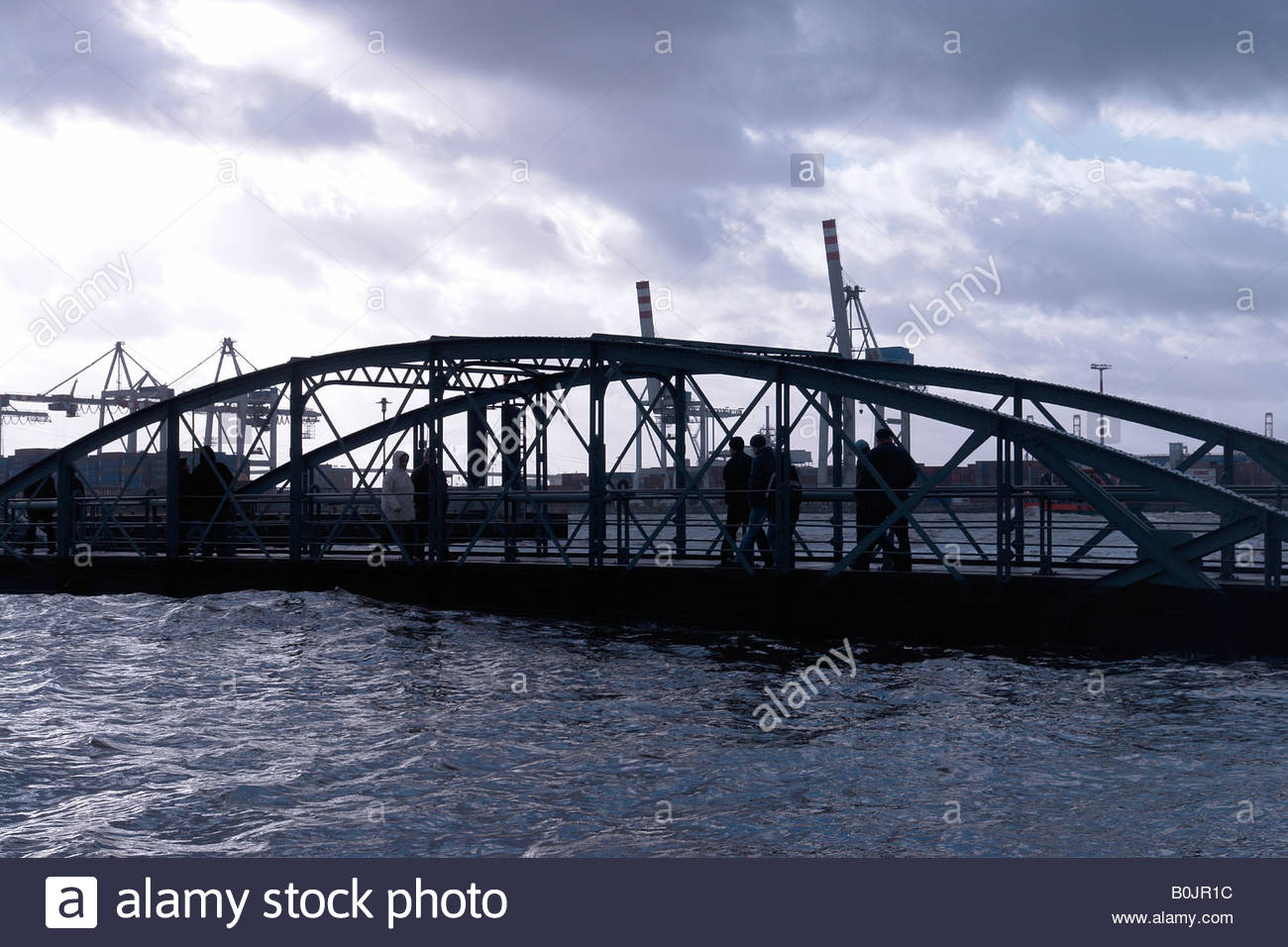 A storm tide in Hamburg, normally there is space between the water