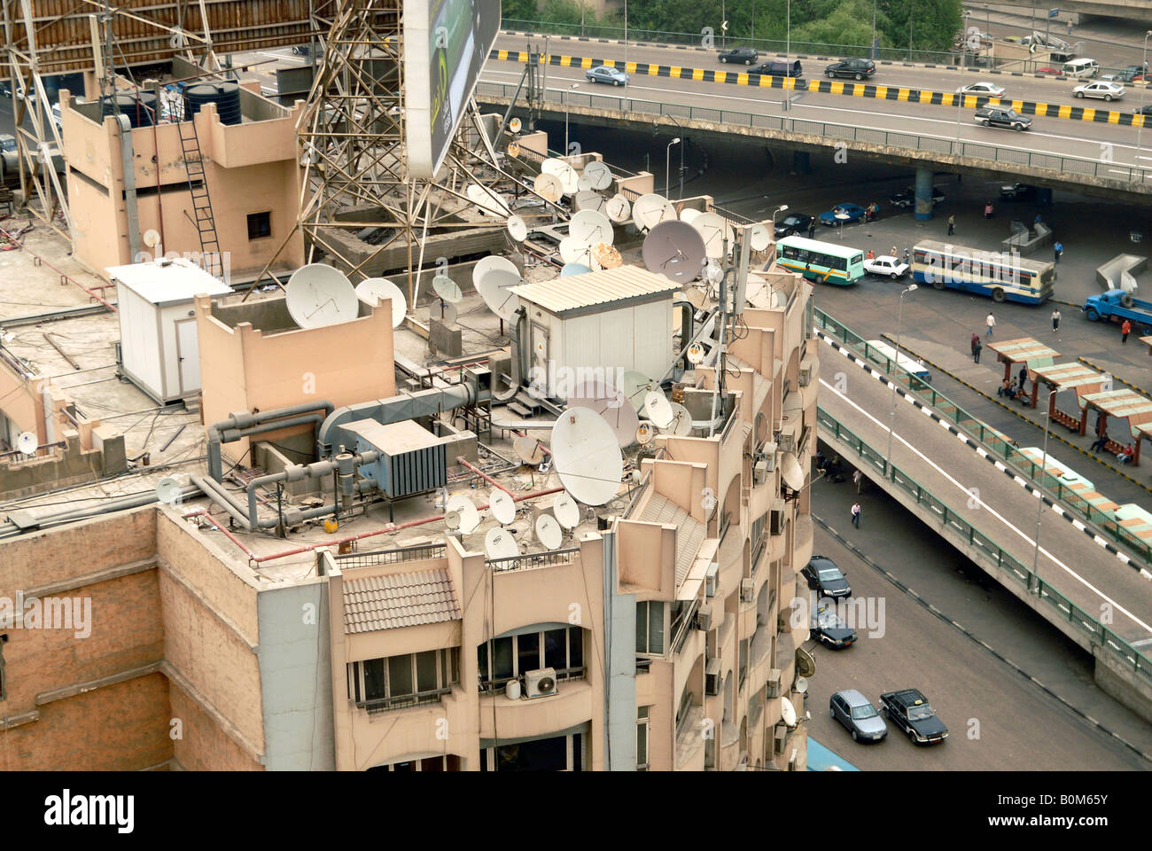 Apartment Building Roof satellite dishes on the roof of an apartment building in central Apartment Building Roof satellite dishes on the roof of an apartment building in central