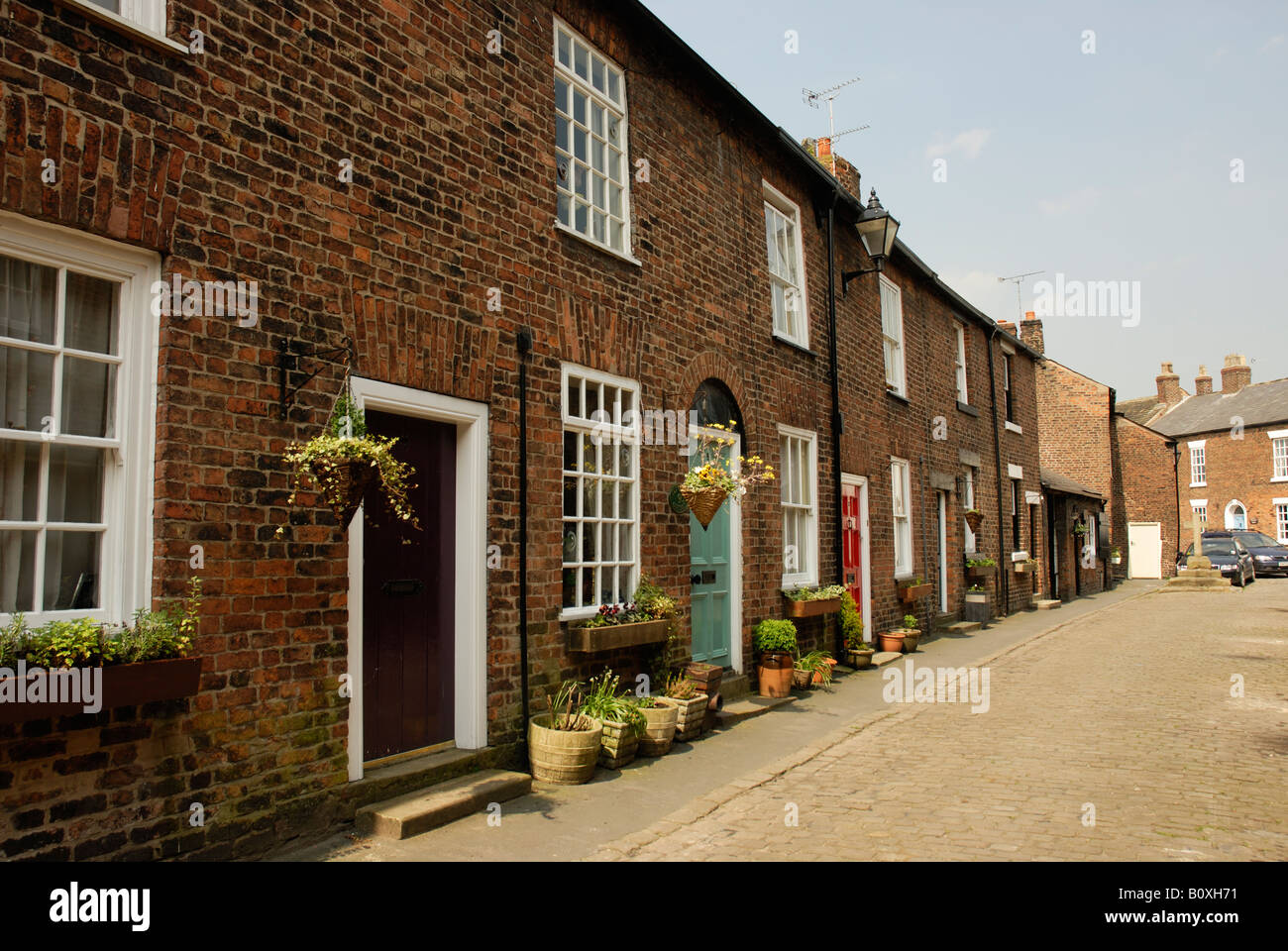 Terraced houses, Croston, Lancashire Stock Photo, Royalty Free Image