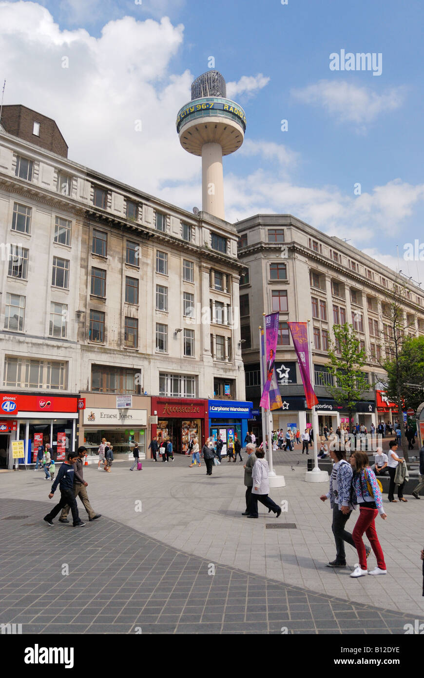Church Street and Parker Street in Liverpool city centre Stock Photo, Royalty Free Image