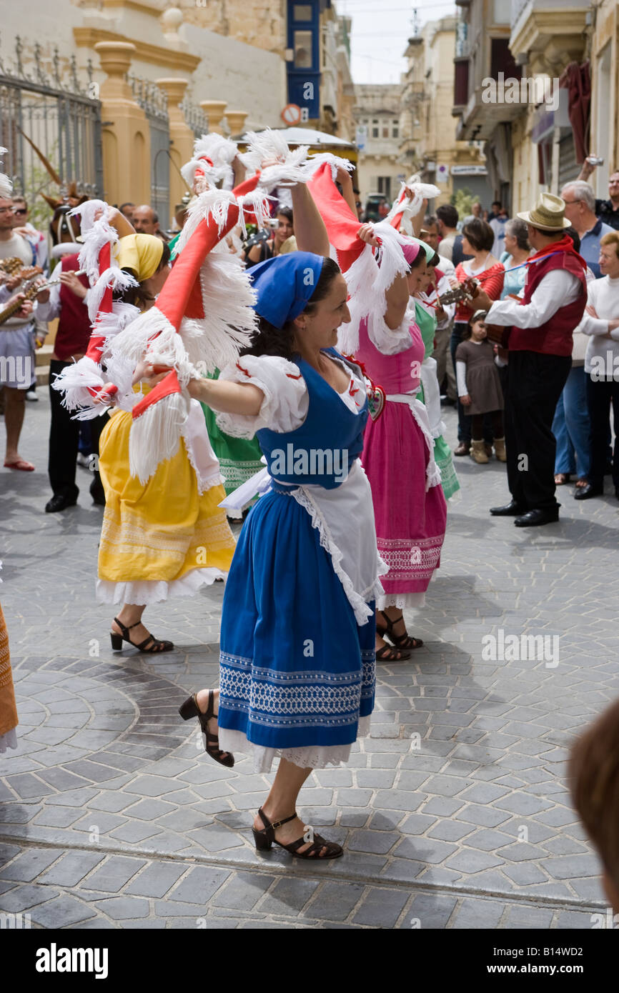 Folk Group Victoria Gozo Malta Stock Photo, Royalty Free Image