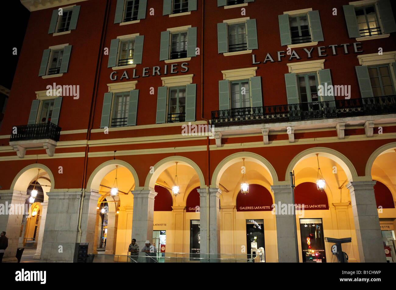 Galeries Lafayette Department Store in the Place Masséna in Nice Stock