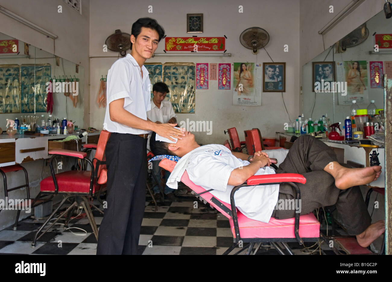 Barber Shop, Vung Tau, Vietnam Stock Photo, Royalty Free Image