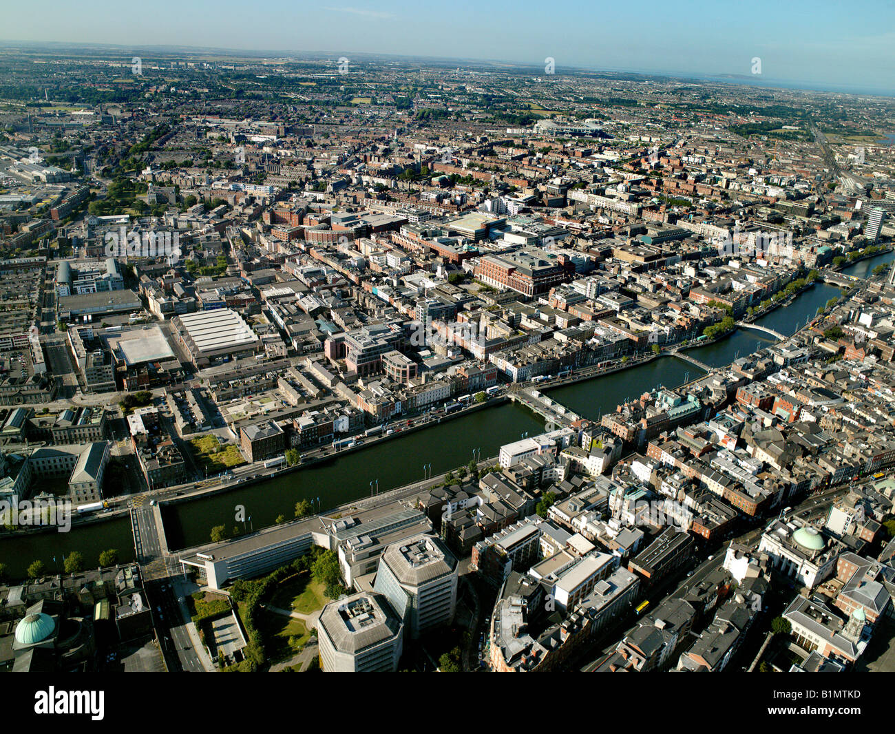Dublin city aerial view Ireland Stock Photo, Royalty Free Image